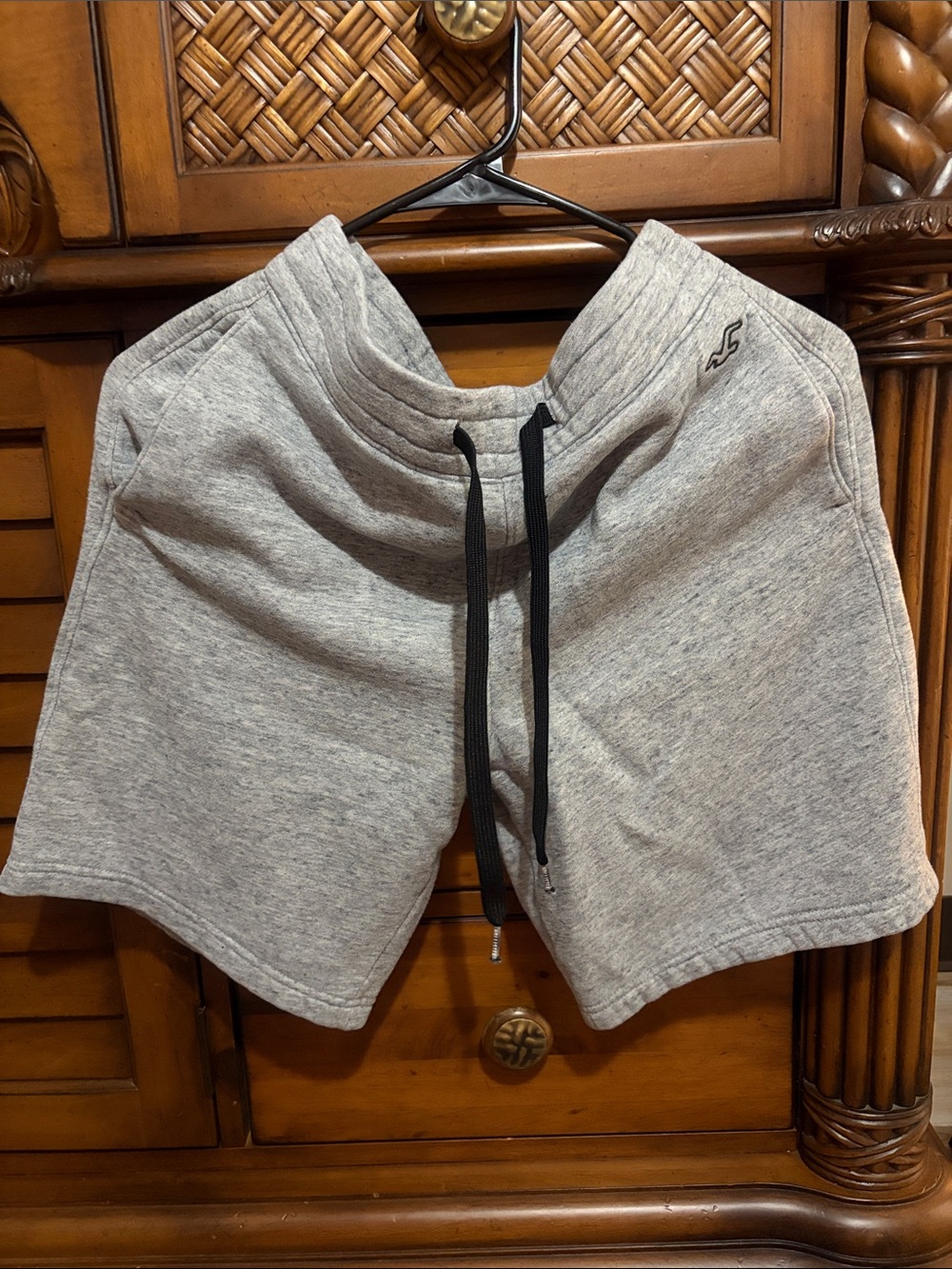 Hollister Light Gray Fleece Drawstring Athletic Shorts